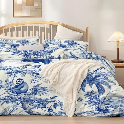 BSYYZQC BettwäSche 240x260 AFFE BettwäSche-Sets Microfaser Flauschig Bettzeug Tiere Muster Bettbezug füR MäDchen Jungen und Kissenbezug 80x80 mit ReißVerschluss von BSYYZQC
