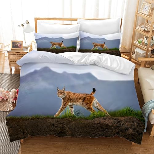 BSYYZQC Bettwäsche 135x200 3teilig Serval Mikrofaser Bettbezug Tier Bettwäsche-Sets mit 2 Kissenbezüge 80x80cm, Wendebettwäsche Bedding mit Reißverschluss BSYYZQC Bettwäsche 135x200 3teilig Serval Mikrofaser Bettbezug Tier Bettwäsche-Sets mit 2 Kissenbezüge 80x80cm, Wendebettwäsche Bedding mit Reißverschluss von BSYYZQC