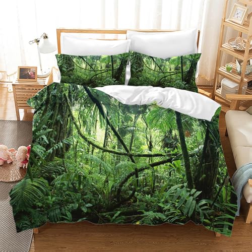 BSYYZQC Bettwäsche 135x200 3teilig Wald Mikrofaser Bettbezug Anlage Bettwäsche-Sets mit 2 Kissenbezüge 80x80cm, Wendebettwäsche Bedding mit Reißverschluss BSYYZQC Bettwäsche 135x200 3teilig Wald Mikrofaser Bettbezug Anlage Bettwäsche-Sets mit 2 Kissenbezüge 80x80cm, Wendebettwäsche Bedding mit Reißverschluss von BSYYZQC