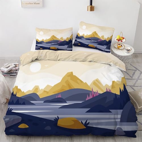 BSYYZQC Bettwäsche 155x220 Berg Bettwäsche-Sets Sonnenlicht Bettbezug Weiche Atmungsaktiv Mikrofaser mit Reißverschluss und 2 Kissenbezüge 80x80 für Erwachsene Geeignet BSYYZQC Bettwäsche 155x220 Berg Bettwäsche-Sets Sonnenlicht Bettbezug Weiche Atmungsaktiv Mikrofaser mit Reißverschluss und 2 Kissenbezüge 80x80 für Erwachsene Geeignet von BSYYZQC