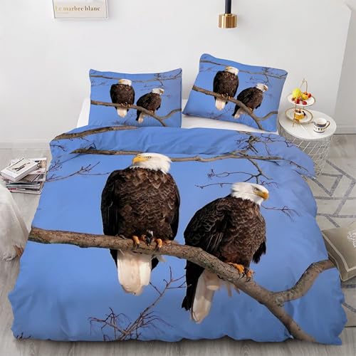 BSYYZQC Bettwäsche 155x220 Filialen Bettwäsche-Sets WeißKopfseeadler Bettbezug Weiche Atmungsaktiv Mikrofaser mit Reißverschluss und 2 Kissenbezüge 80x80 für Erwachsene Geeignet BSYYZQC Bettwäsche 155x220 Filialen Bettwäsche-Sets WeißKopfseeadler Bettbezug Weiche Atmungsaktiv Mikrofaser mit Reißverschluss und 2 Kissenbezüge 80x80 für Erwachsene Geeignet von BSYYZQC