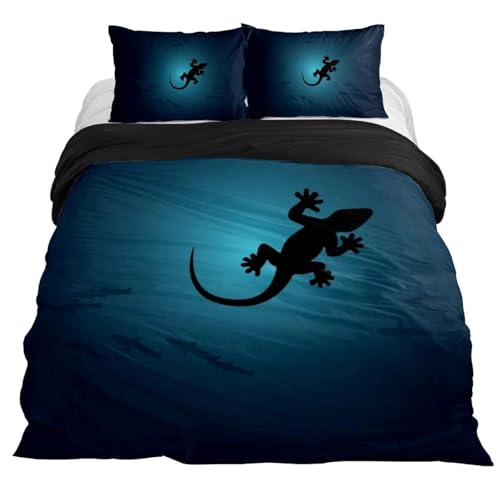 BSYYZQC Bettwäsche 155x220 Gecko Bettwäsche-Sets Blau Bettbezug Weiche Atmungsaktiv Mikrofaser mit Reißverschluss und 2 Kissenbezüge 80x80 für Erwachsene Geeignet BSYYZQC Bettwäsche 155x220 Gecko Bettwäsche-Sets Blau Bettbezug Weiche Atmungsaktiv Mikrofaser mit Reißverschluss und 2 Kissenbezüge 80x80 für Erwachsene Geeignet von BSYYZQC
