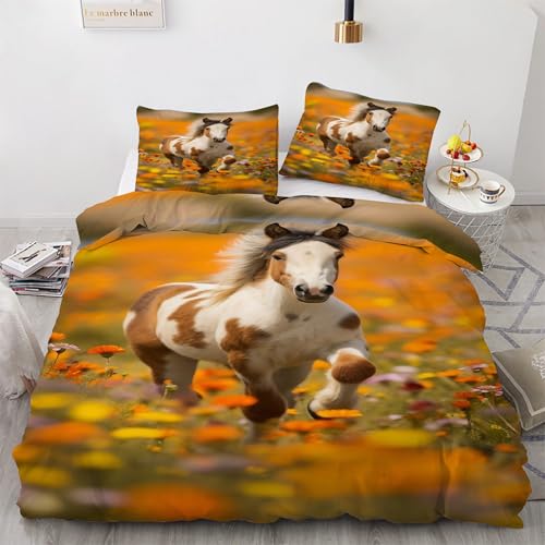 BSYYZQC Bettwäsche 155x220 Pferd Bettwäsche-Sets Blumen Bettbezug Weiche Atmungsaktiv Mikrofaser mit Reißverschluss und 2 Kissenbezüge 80x80 für Erwachsene Geeignet BSYYZQC Bettwäsche 155x220 Pferd Bettwäsche-Sets Blumen Bettbezug Weiche Atmungsaktiv Mikrofaser mit Reißverschluss und 2 Kissenbezüge 80x80 für Erwachsene Geeignet von BSYYZQC