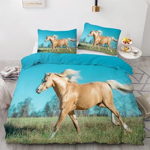 BSYYZQC Bettwäsche 155x220 Rasen Bettwäsche-Sets Pferd Bettbezug Weiche Atmungsaktiv Mikrofaser mit Reißverschluss und 2 Kissenbezüge 80x80 für Erwachsene Geeignet BSYYZQC Bettwäsche 155x220 Rasen Bettwäsche-Sets Pferd Bettbezug Weiche Atmungsaktiv Mikrofaser mit Reißverschluss und 2 Kissenbezüge 80x80 für Erwachsene Geeignet von BSYYZQC