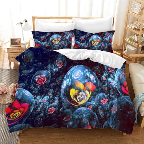 BSYYZQC Bettwäsche 155x220 Schaum Microfaser BettwäSche-Sets mit ReißVerschluss, Blumen Hautfreundlich Bettwaren, Bedding EnthäLt 1 Bettbezug und 2 Kissenbezug 80x80 BSYYZQC Bettwäsche 155x220 Schaum Microfaser BettwäSche-Sets mit ReißVerschluss, Blumen Hautfreundlich Bettwaren, Bedding EnthäLt 1 Bettbezug und 2 Kissenbezug 80x80 von BSYYZQC
