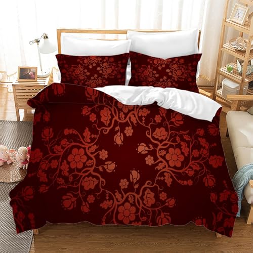 BSYYZQC Bettwäsche 155x220 Weiß Microfaser BettwäSche-Sets mit ReißVerschluss, Blumen Hautfreundlich Bettwaren, Bedding EnthäLt 1 Bettbezug und 2 Kissenbezug 80x80 BSYYZQC Bettwäsche 155x220 Weiß Microfaser BettwäSche-Sets mit ReißVerschluss, Blumen Hautfreundlich Bettwaren, Bedding EnthäLt 1 Bettbezug und 2 Kissenbezug 80x80 von BSYYZQC