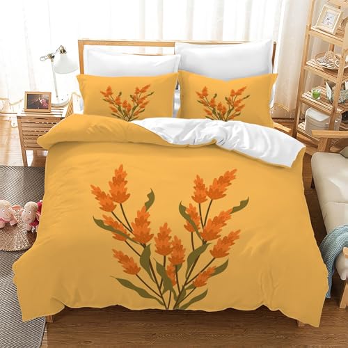 BSYYZQC Bettwäsche 180x200 3teilig Gelb Mikrofaser Bettbezug Blumen Bettwäsche-Sets mit 2 Kissenbezüge 80x80cm, Wendebettwäsche Bedding mit Reißverschluss BSYYZQC Bettwäsche 180x200 3teilig Gelb Mikrofaser Bettbezug Blumen Bettwäsche-Sets mit 2 Kissenbezüge 80x80cm, Wendebettwäsche Bedding mit Reißverschluss von BSYYZQC