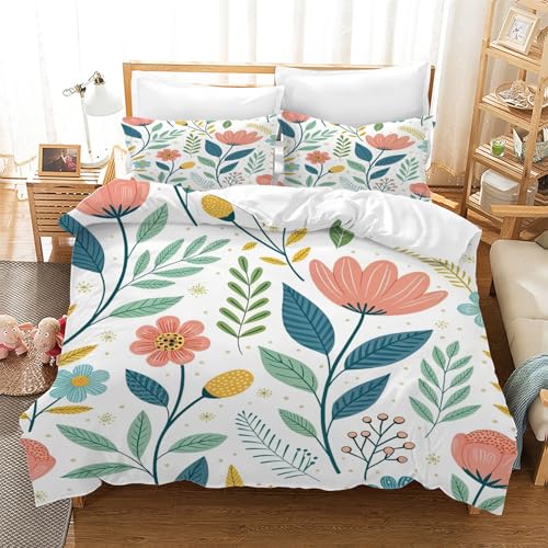 BSYYZQC Bettwäsche 180x200 Cartoon-Blumen Microfaser BettwäSche-Sets mit ReißVerschluss, Farbe Hautfreundlich Bettwaren, Bedding EnthäLt 1 Bettbezug und 2 Kissenbezug 80x80 BSYYZQC Bettwäsche 180x200 Cartoon-Blumen Microfaser BettwäSche-Sets mit ReißVerschluss, Farbe Hautfreundlich Bettwaren, Bedding EnthäLt 1 Bettbezug und 2 Kissenbezug 80x80 von BSYYZQC