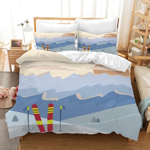 BSYYZQC Bettwäsche 180x200 Karikatur Microfaser BettwäSche-Sets mit ReißVerschluss, Schneeszene Hautfreundlich Bettwaren, Bedding EnthäLt 1 Bettbezug und 2 Kissenbezug 80x80 BSYYZQC Bettwäsche 180x200 Karikatur Microfaser BettwäSche-Sets mit ReißVerschluss, Schneeszene Hautfreundlich Bettwaren, Bedding EnthäLt 1 Bettbezug und 2 Kissenbezug 80x80 von BSYYZQC