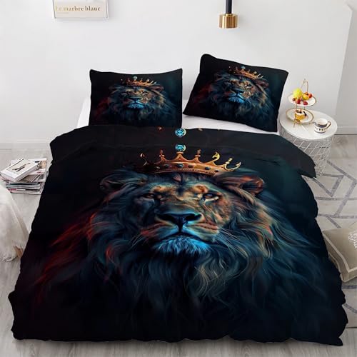BSYYZQC Bettwäsche 200x200 LöWe Bettwäsche-Sets Tierwelt Bettbezug Weiche Atmungsaktiv Mikrofaser mit Reißverschluss und 2 Kissenbezüge 80x80 für Erwachsene Geeignet BSYYZQC Bettwäsche 200x200 LöWe Bettwäsche-Sets Tierwelt Bettbezug Weiche Atmungsaktiv Mikrofaser mit Reißverschluss und 2 Kissenbezüge 80x80 für Erwachsene Geeignet von BSYYZQC
