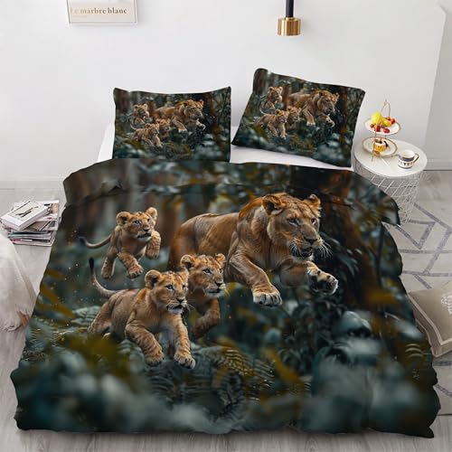 BSYYZQC Bettwäsche 200x200 LöWe Bettwäsche-Sets Wald Bettbezug Weiche Atmungsaktiv Mikrofaser mit Reißverschluss und 2 Kissenbezüge 80x80 für Erwachsene Geeignet BSYYZQC Bettwäsche 200x200 LöWe Bettwäsche-Sets Wald Bettbezug Weiche Atmungsaktiv Mikrofaser mit Reißverschluss und 2 Kissenbezüge 80x80 für Erwachsene Geeignet von BSYYZQC