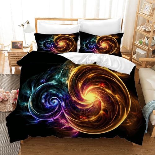 BSYYZQC Bettwäsche 200x200 WunderschöN Microfaser BettwäSche-Sets mit ReißVerschluss, Abstrakte Geometrie Hautfreundlich Bettwaren, Bedding EnthäLt 1 Bettbezug und 2 Kissenbezug 80x80 von BSYYZQC