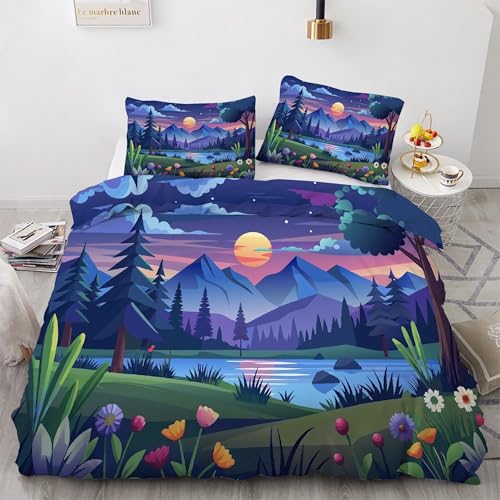 BSYYZQC Bettwäsche 220x200 Landschaft Bettwäsche-Sets Karikatur Bettbezug Weiche Atmungsaktiv Mikrofaser mit Reißverschluss und 2 Kissenbezüge 80x80 für Erwachsene Geeignet BSYYZQC Bettwäsche 220x200 Landschaft Bettwäsche-Sets Karikatur Bettbezug Weiche Atmungsaktiv Mikrofaser mit Reißverschluss und 2 Kissenbezüge 80x80 für Erwachsene Geeignet von BSYYZQC