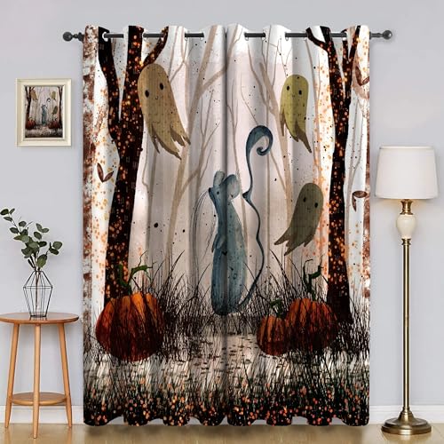 BSYYZQC Cartoon-Illustration Vorhang Verdunkelung, Ösenvorhang Kobold Verdunklungsvorhänge Geräuschreduzierend, Polyester Anti-Fade Gardinen für Schlafzimmer 2er Set 260x140cm (HxB) von BSYYZQC