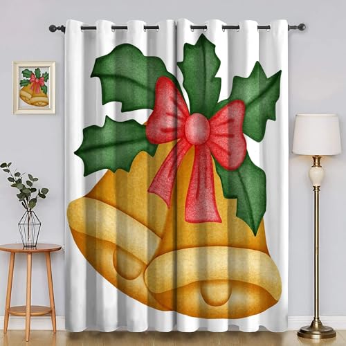 BSYYZQC GlöCkchen Gardinen, Verdunklungsvorhänge Schleifen Schallschutz Vorhang, Blickdicht Vorhänge mit Ösen, Vorhänge Wohnzimmer für Schlafzimmer Kinderzimmer 2er Set 175x140cm (HxB) von BSYYZQC