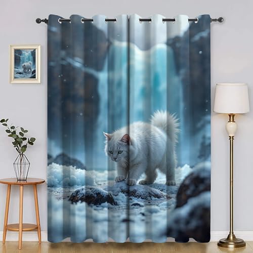 BSYYZQC Pistenraupe Verdunkelungsvorhang, Vorhang Blickdicht Fallen Vorhänge mit Ösen, Gardinen Verdunklungsvorhänge für Wohnzimmer Schlafzimmer Kinderzimmer 2er Set 145x140cm (HxB) von BSYYZQC
