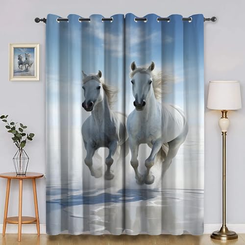 BSYYZQC Schimmel Gardinen, Verdunklungsvorhänge Wolken Schallschutz Vorhang, Blickdicht Vorhänge mit Ösen, Vorhänge Wohnzimmer für Schlafzimmer Kinderzimmer 2er Set 175x140cm (HxB) von BSYYZQC
