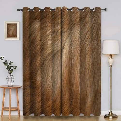 BSYYZQC Tiere Verdunkelungsvorhang, Vorhang Blickdicht Hundefell Vorhänge mit Ösen, Gardinen Verdunklungsvorhänge für Wohnzimmer Schlafzimmer Kinderzimmer 2er Set 145x140cm (HxB) von BSYYZQC