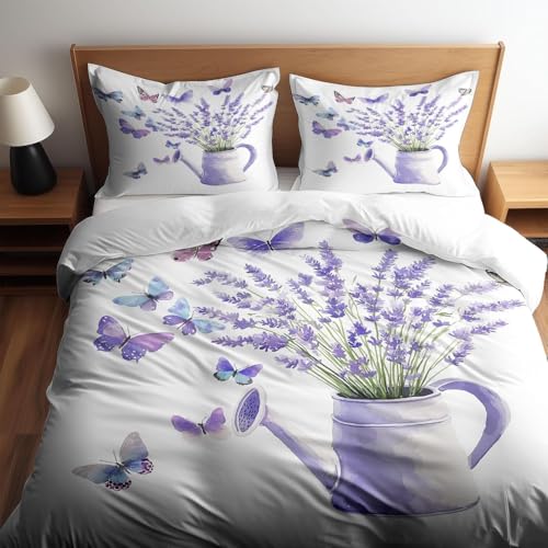BettwäSche 135x200 lila BettwäSche-Sets Microfaser Flauschig Bettzeug Blumen Muster Bettbezug füR MäDchen Jungen und Kissenbezug 80x80 mit ReißVerschluss BettwäSche 135x200 lila BettwäSche-Sets Microfaser Flauschig Bettzeug Blumen Muster Bettbezug füR MäDchen Jungen und Kissenbezug 80x80 mit ReißVerschluss von BSYYZQC