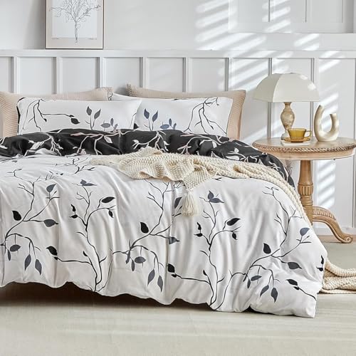 BettwäSche 135x200 weiß Bettbezug Luxuriös Flauschig mit ReißVerschluss Pflanzen BettwäSche-Sets 2 Teilig Set Weiche Atmungsaktiv Mikrofaser BettbezüGe und 2 Kissenbezug BettwäSche 135x200 weiß Bettbezug Luxuriös Flauschig mit ReißVerschluss Pflanzen BettwäSche-Sets 2 Teilig Set Weiche Atmungsaktiv Mikrofaser BettbezüGe und 2 Kissenbezug von BSYYZQC