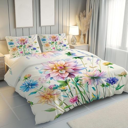BettwäSche 150x200 Blumen BettwäSche-Sets Microfaser Flauschig Bettzeug Farben Muster Bettbezug füR MäDchen Jungen und Kissenbezug 80x80 mit ReißVerschluss BettwäSche 150x200 Blumen BettwäSche-Sets Microfaser Flauschig Bettzeug Farben Muster Bettbezug füR MäDchen Jungen und Kissenbezug 80x80 mit ReißVerschluss von BSYYZQC