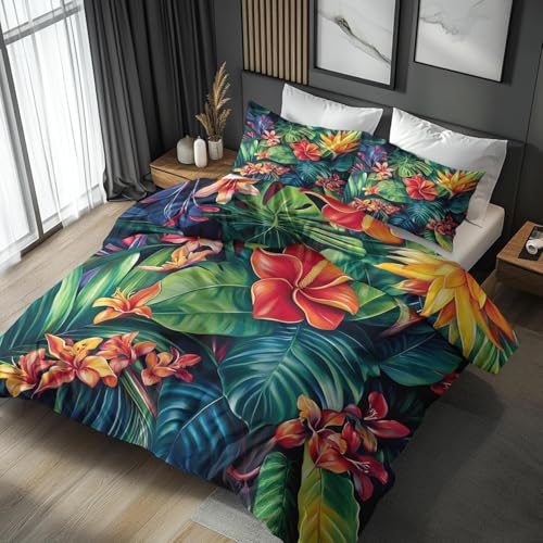 BettwäSche 150x200 Blumen BettwäSche-Sets Microfaser Flauschig Bettzeug Pflanzen Muster Bettbezug füR MäDchen Jungen und Kissenbezug 80x80 mit ReißVerschluss BettwäSche 150x200 Blumen BettwäSche-Sets Microfaser Flauschig Bettzeug Pflanzen Muster Bettbezug füR MäDchen Jungen und Kissenbezug 80x80 mit ReißVerschluss von BSYYZQC
