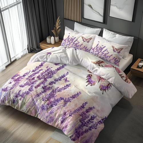 BettwäSche 150x200 Lila Bettbezug Luxuriös Flauschig mit ReißVerschluss Blumen BettwäSche-Sets 2 Teilig Set Weiche Atmungsaktiv Mikrofaser BettbezüGe und 2 Kissenbezug BettwäSche 150x200 Lila Bettbezug Luxuriös Flauschig mit ReißVerschluss Blumen BettwäSche-Sets 2 Teilig Set Weiche Atmungsaktiv Mikrofaser BettbezüGe und 2 Kissenbezug von BSYYZQC
