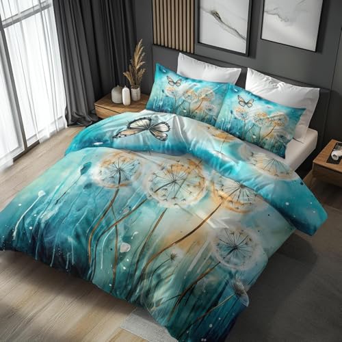 BettwäSche 200x200 Blau Bettbezug Luxuriös Flauschig mit ReißVerschluss Löwenzahn BettwäSche-Sets 2 Teilig Set Weiche Atmungsaktiv Mikrofaser BettbezüGe und 2 Kissenbezug BettwäSche 200x200 Blau Bettbezug Luxuriös Flauschig mit ReißVerschluss Löwenzahn BettwäSche-Sets 2 Teilig Set Weiche Atmungsaktiv Mikrofaser BettbezüGe und 2 Kissenbezug von BSYYZQC