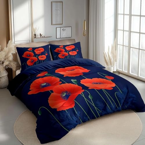 BettwäSche 200x200 Blau BettwäSche-Sets Microfaser Flauschig Bettzeug Blumen Muster Bettbezug füR MäDchen Jungen und Kissenbezug 80x80 mit ReißVerschluss BettwäSche 200x200 Blau BettwäSche-Sets Microfaser Flauschig Bettzeug Blumen Muster Bettbezug füR MäDchen Jungen und Kissenbezug 80x80 mit ReißVerschluss von BSYYZQC