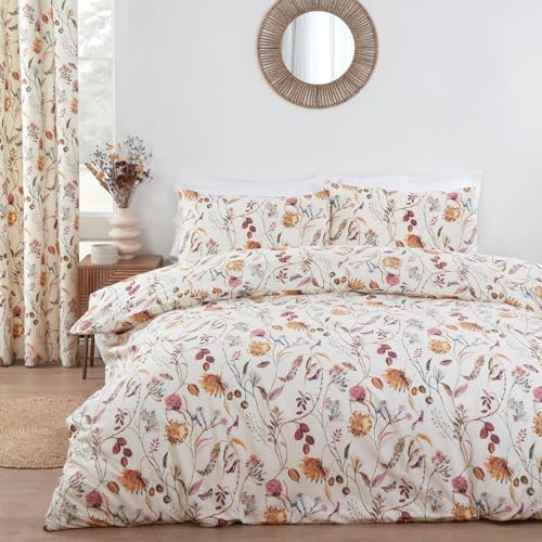 BettwäSche 200x200 Pflanzen BettwäSche-Sets Microfaser Flauschig Bettzeug Blumen Muster Bettbezug füR MäDchen Jungen und Kissenbezug 80x80 mit ReißVerschluss von BSYYZQC