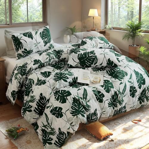 BettwäSche 220x240 Blatt Bettbezug Luxuriös Flauschig mit ReißVerschluss Pflanzen BettwäSche-Sets 2 Teilig Set Weiche Atmungsaktiv Mikrofaser BettbezüGe und 2 Kissenbezug BettwäSche 220x240 Blatt Bettbezug Luxuriös Flauschig mit ReißVerschluss Pflanzen BettwäSche-Sets 2 Teilig Set Weiche Atmungsaktiv Mikrofaser BettbezüGe und 2 Kissenbezug von BSYYZQC