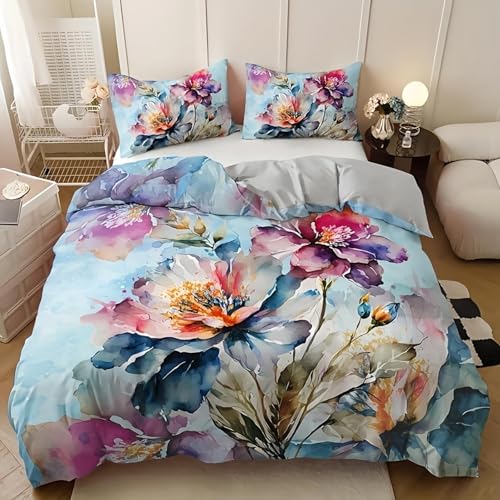 BettwäSche 220x240 Blumen Bettbezug Luxuriös Flauschig mit ReißVerschluss Farbig BettwäSche-Sets 2 Teilig Set Weiche Atmungsaktiv Mikrofaser BettbezüGe und 2 Kissenbezug BettwäSche 220x240 Blumen Bettbezug Luxuriös Flauschig mit ReißVerschluss Farbig BettwäSche-Sets 2 Teilig Set Weiche Atmungsaktiv Mikrofaser BettbezüGe und 2 Kissenbezug von BSYYZQC