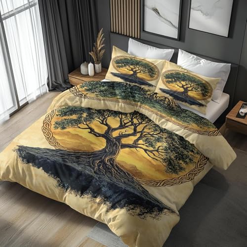 BettwäSche 240x260 Lebensbaum Bettbezug Luxuriös Flauschig mit ReißVerschluss Pflanzen BettwäSche-Sets 2 Teilig Set Weiche Atmungsaktiv Mikrofaser BettbezüGe und 2 Kissenbezug BettwäSche 240x260 Lebensbaum Bettbezug Luxuriös Flauschig mit ReißVerschluss Pflanzen BettwäSche-Sets 2 Teilig Set Weiche Atmungsaktiv Mikrofaser BettbezüGe und 2 Kissenbezug von BSYYZQC