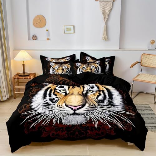 BettwäSche 240x260 Tiger BettwäSche-Sets Microfaser Flauschig Bettzeug Wildtiere Muster Bettbezug füR MäDchen Jungen und Kissenbezug 80x80 mit ReißVerschluss BettwäSche 240x260 Tiger BettwäSche-Sets Microfaser Flauschig Bettzeug Wildtiere Muster Bettbezug füR MäDchen Jungen und Kissenbezug 80x80 mit ReißVerschluss von BSYYZQC