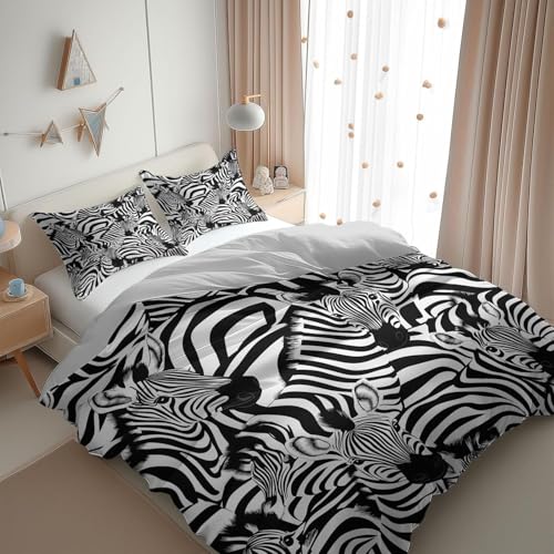 BettwäSche 240x260 Zebra Bettbezug Luxuriös Flauschig mit ReißVerschluss Tiere BettwäSche-Sets 2 Teilig Set Weiche Atmungsaktiv Mikrofaser BettbezüGe und 2 Kissenbezug BettwäSche 240x260 Zebra Bettbezug Luxuriös Flauschig mit ReißVerschluss Tiere BettwäSche-Sets 2 Teilig Set Weiche Atmungsaktiv Mikrofaser BettbezüGe und 2 Kissenbezug von BSYYZQC