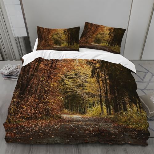 Bettwäsche 135x200 Ahornwald Bettwäsche-Sets Wald Bettbezug Weiche Atmungsaktiv Mikrofaser mit Reißverschluss und 2 Kissenbezüge 80x80 für Kinder Geeignet Bettwäsche 135x200 Ahornwald Bettwäsche-Sets Wald Bettbezug Weiche Atmungsaktiv Mikrofaser mit Reißverschluss und 2 Kissenbezüge 80x80 für Kinder Geeignet von BSYYZQC
