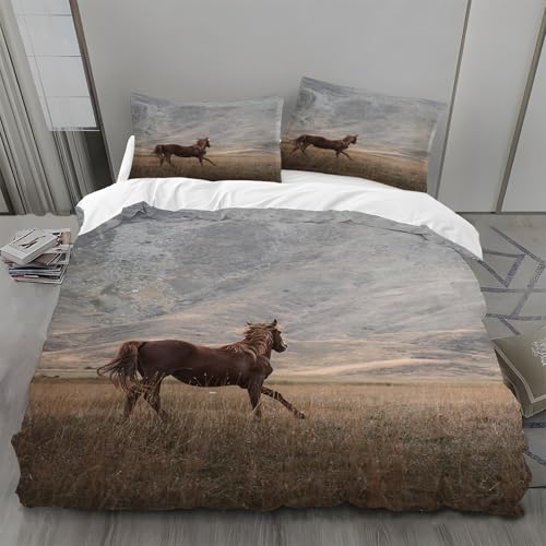 Bettwäsche 135x200 Arabisches Pferd Bettwäsche-Sets Berge Bettbezug Weiche Atmungsaktiv Mikrofaser mit Reißverschluss und 2 Kissenbezüge 80x80 für Kinder Geeignet Bettwäsche 135x200 Arabisches Pferd Bettwäsche-Sets Berge Bettbezug Weiche Atmungsaktiv Mikrofaser mit Reißverschluss und 2 Kissenbezüge 80x80 für Kinder Geeignet von BSYYZQC
