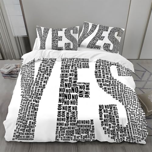 Bettwäsche 135x200 Buchstabe Yes Bettwäsche-Sets Buchstabe No Bettbezug Weiche Atmungsaktiv Mikrofaser mit Reißverschluss und 2 Kissenbezüge 80x80 für Kinder Geeignet Bettwäsche 135x200 Buchstabe Yes Bettwäsche-Sets Buchstabe No Bettbezug Weiche Atmungsaktiv Mikrofaser mit Reißverschluss und 2 Kissenbezüge 80x80 für Kinder Geeignet von BSYYZQC