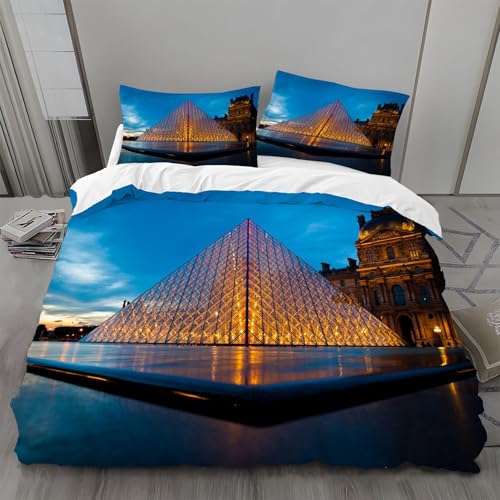 Bettwäsche 135x200 Glas Bettwäsche-Sets Pyramiden Bettbezug Weiche Atmungsaktiv Mikrofaser mit Reißverschluss und 2 Kissenbezüge 80x80 für Kinder Geeignet Bettwäsche 135x200 Glas Bettwäsche-Sets Pyramiden Bettbezug Weiche Atmungsaktiv Mikrofaser mit Reißverschluss und 2 Kissenbezüge 80x80 für Kinder Geeignet von BSYYZQC