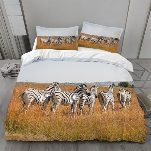 Bettwäsche 135x200 Gras Bettwäsche-Sets Zebra Bettbezug Weiche Atmungsaktiv Mikrofaser mit Reißverschluss und 2 Kissenbezüge 80x80 für Kinder Geeignet Bettwäsche 135x200 Gras Bettwäsche-Sets Zebra Bettbezug Weiche Atmungsaktiv Mikrofaser mit Reißverschluss und 2 Kissenbezüge 80x80 für Kinder Geeignet von BSYYZQC