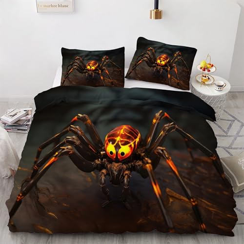 Bettwäsche 135x200 Insekt Bettwäsche-Sets Spinne Bettbezug Weiche Atmungsaktiv Mikrofaser mit Reißverschluss und 2 Kissenbezüge 80x80 für Kinder Geeignet von BSYYZQC