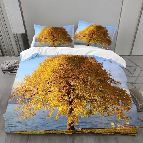 Bettwäsche 135x200 Meer Bettwäsche-Sets Ginkgo Bettbezug Weiche Atmungsaktiv Mikrofaser mit Reißverschluss und 2 Kissenbezüge 80x80 für Kinder Geeignet Bettwäsche 135x200 Meer Bettwäsche-Sets Ginkgo Bettbezug Weiche Atmungsaktiv Mikrofaser mit Reißverschluss und 2 Kissenbezüge 80x80 für Kinder Geeignet von BSYYZQC
