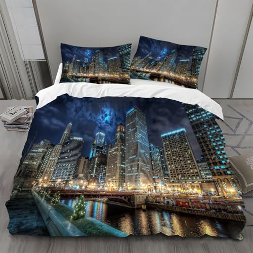 Bettwäsche 135x200 Neon Bettwäsche-Sets Stadtlandschaft Bettbezug Weiche Atmungsaktiv Mikrofaser mit Reißverschluss und 2 Kissenbezüge 80x80 für Kinder Geeignet Bettwäsche 135x200 Neon Bettwäsche-Sets Stadtlandschaft Bettbezug Weiche Atmungsaktiv Mikrofaser mit Reißverschluss und 2 Kissenbezüge 80x80 für Kinder Geeignet von BSYYZQC