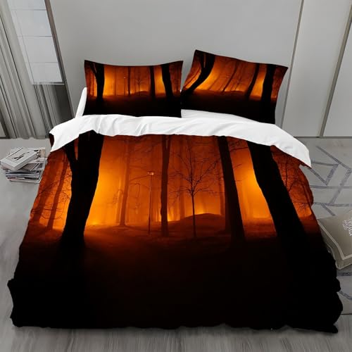 Bettwäsche 135x200 Rote Birke Bettwäsche-Sets Sonnenuntergang Bettbezug Weiche Atmungsaktiv Mikrofaser mit Reißverschluss und 2 Kissenbezüge 80x80 für Kinder Geeignet Bettwäsche 135x200 Rote Birke Bettwäsche-Sets Sonnenuntergang Bettbezug Weiche Atmungsaktiv Mikrofaser mit Reißverschluss und 2 Kissenbezüge 80x80 für Kinder Geeignet von BSYYZQC