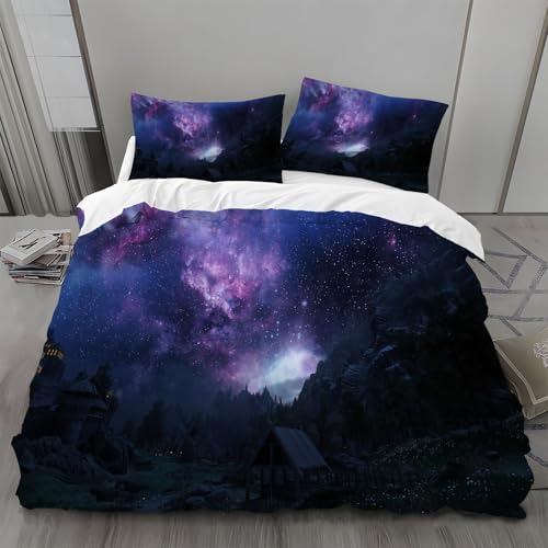 Bettwäsche 135x200 Sternenhimmel Bettwäsche-Sets Galaxie Bettbezug Weiche Atmungsaktiv Mikrofaser mit Reißverschluss und 2 Kissenbezüge 80x80 für Kinder Geeignet Bettwäsche 135x200 Sternenhimmel Bettwäsche-Sets Galaxie Bettbezug Weiche Atmungsaktiv Mikrofaser mit Reißverschluss und 2 Kissenbezüge 80x80 für Kinder Geeignet von BSYYZQC