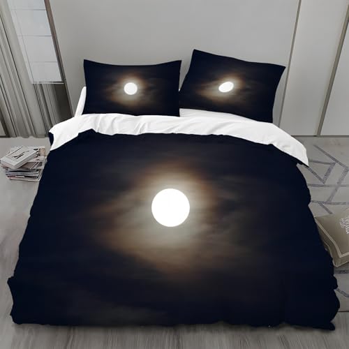 Bettwäsche 135x200 Sternenlicht Bettwäsche-Sets Mond Bettbezug Weiche Atmungsaktiv Mikrofaser mit Reißverschluss und 2 Kissenbezüge 80x80 für Kinder Geeignet Bettwäsche 135x200 Sternenlicht Bettwäsche-Sets Mond Bettbezug Weiche Atmungsaktiv Mikrofaser mit Reißverschluss und 2 Kissenbezüge 80x80 für Kinder Geeignet von BSYYZQC
