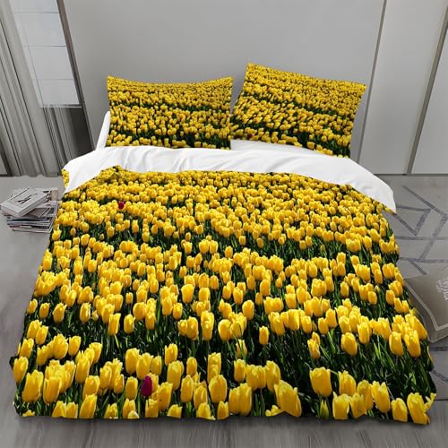 Bettwäsche 135x200 Tulpen Bettwäsche-Sets Blumen Bettbezug Weiche Atmungsaktiv Mikrofaser mit Reißverschluss und 2 Kissenbezüge 80x80 für Kinder Geeignet Bettwäsche 135x200 Tulpen Bettwäsche-Sets Blumen Bettbezug Weiche Atmungsaktiv Mikrofaser mit Reißverschluss und 2 Kissenbezüge 80x80 für Kinder Geeignet von BSYYZQC