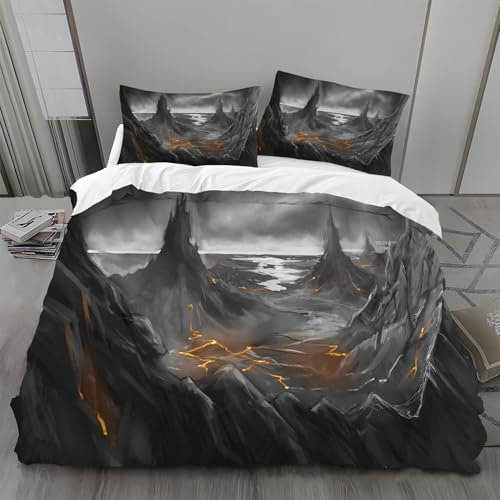 Bettwäsche 135x200 Vulkan Bettwäsche-Sets Dunkle Wolken Bettbezug Weiche Atmungsaktiv Mikrofaser mit Reißverschluss und 2 Kissenbezüge 80x80 für Kinder Geeignet Bettwäsche 135x200 Vulkan Bettwäsche-Sets Dunkle Wolken Bettbezug Weiche Atmungsaktiv Mikrofaser mit Reißverschluss und 2 Kissenbezüge 80x80 für Kinder Geeignet von BSYYZQC