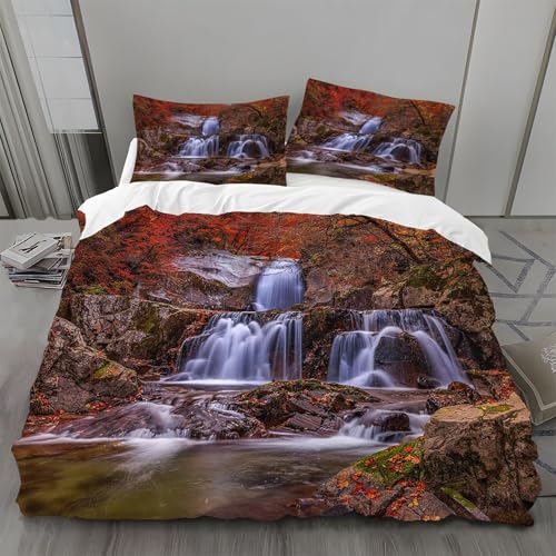 Bettwäsche 135x200 Wasserfall Bettwäsche-Sets Ahornwald Bettbezug Weiche Atmungsaktiv Mikrofaser mit Reißverschluss und 2 Kissenbezüge 80x80 für Kinder Geeignet Bettwäsche 135x200 Wasserfall Bettwäsche-Sets Ahornwald Bettbezug Weiche Atmungsaktiv Mikrofaser mit Reißverschluss und 2 Kissenbezüge 80x80 für Kinder Geeignet von BSYYZQC