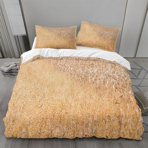 Bettwäsche 135x200 Weizen Bettwäsche-Sets Reisfelder Bettbezug Weiche Atmungsaktiv Mikrofaser mit Reißverschluss und 2 Kissenbezüge 80x80 für Kinder Geeignet Bettwäsche 135x200 Weizen Bettwäsche-Sets Reisfelder Bettbezug Weiche Atmungsaktiv Mikrofaser mit Reißverschluss und 2 Kissenbezüge 80x80 für Kinder Geeignet von BSYYZQC